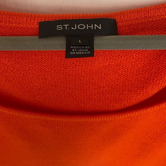 St. John Wool Blend Tank Top in Tangerine - Picture 2 of 3